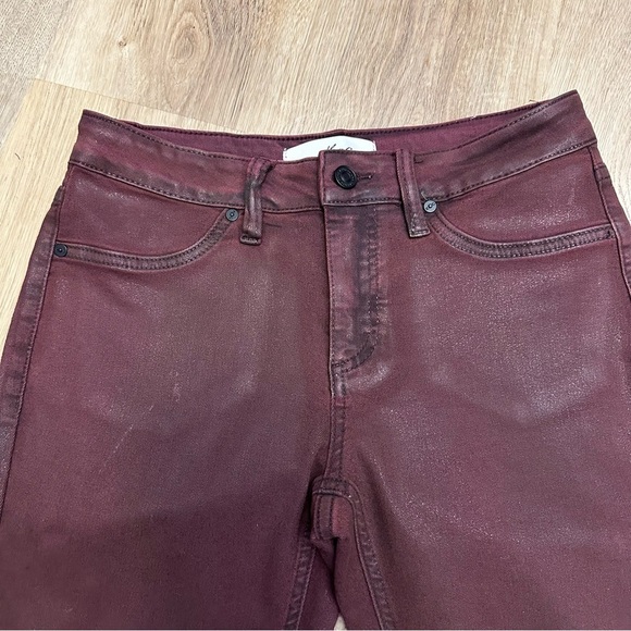 KanCan Maroon Wax Coated Skinny Jeans size 7/27 - Picture 3 of 7